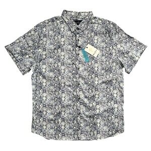 Robert Graham Tailored Fit Kano Blue Abstract Print Button Up Shirt Size 2XL